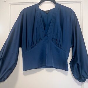 Banana Republic Blue V Neck Silky Blouse